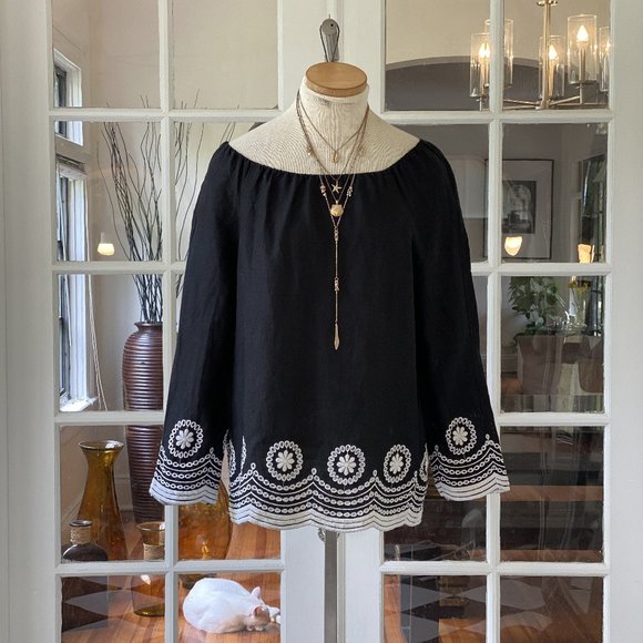 Blouse tunic J-Crew Linen Embroidered